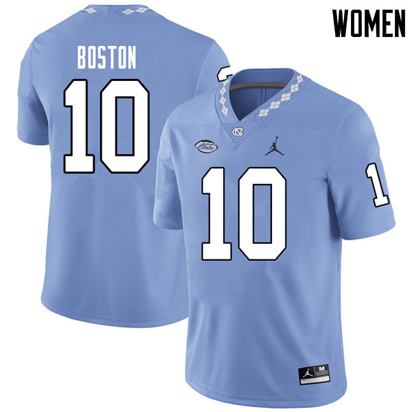 Jordan Brand Women #10 Tre Boston North Carolina Tar Heels College Football Jerseys Sale-Carolina Bl